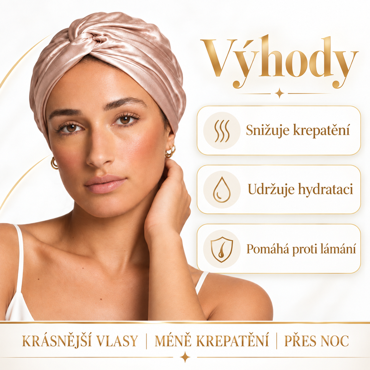 Satinia™ Noční hedvábná čepice pro regeneraci vlasů